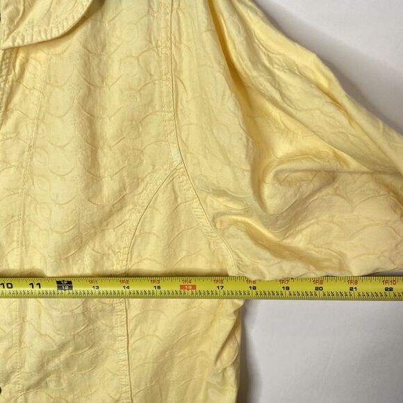 Ezze Wear Vintage Womens Top Butter Yellow Lagonlook Flowy Scallop Textured S/P - Picture 7 of 9